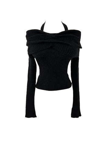 O240039 Knitted Long Sleeve Top *Black