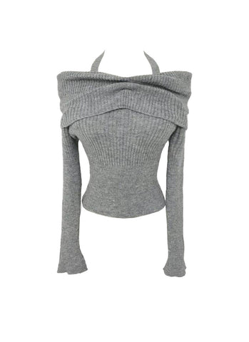 O240039 Knitted Long Sleeve Top *Grey