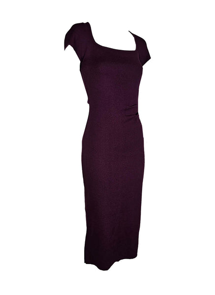 O240040 Knitted Square Neck Dress *Maroon *Backorder