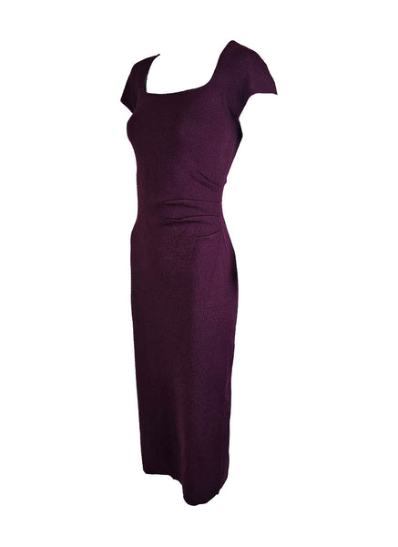 O240040 Knitted Square Neck Dress *Maroon *Backorder