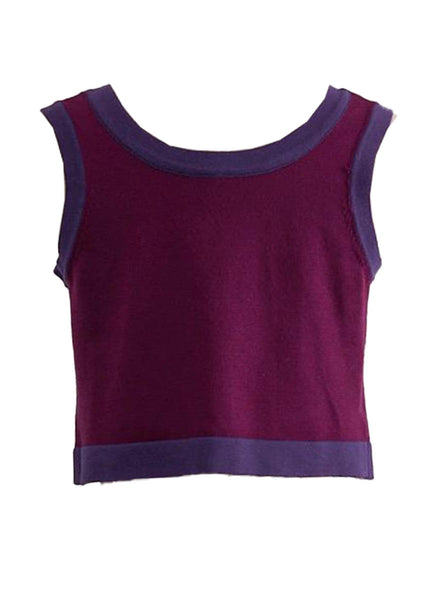 O240051 Knitted V-Neck Sleeveless Top *Purple