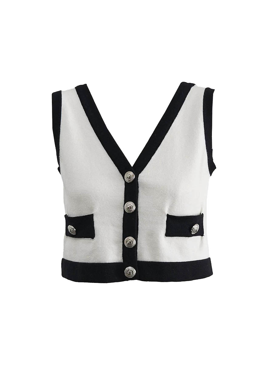 O240051 Knitted V-Neck Sleeveless Top *Last Piece