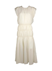 O240060 Cap Sleeve Long Dress *Beige