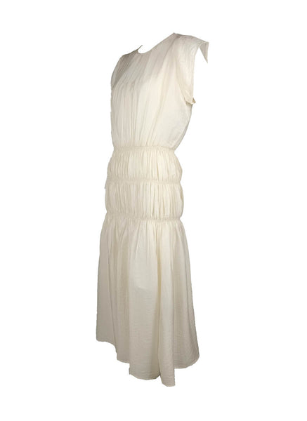 O240060 Cap Sleeve Long Dress *Beige