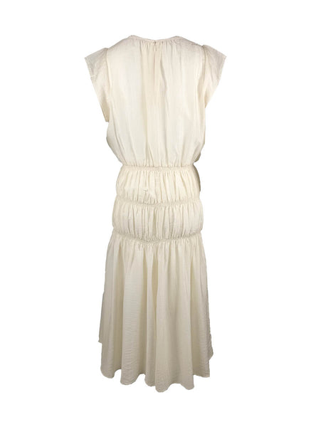 O240060 Cap Sleeve Long Dress *Beige