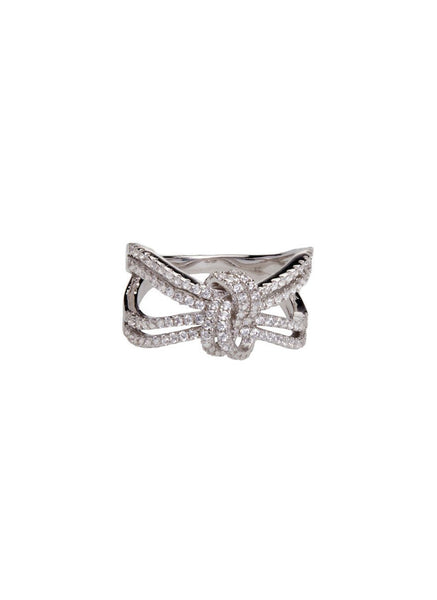 SHA0301 925 Ribbon Crystal Ring *Last Piece