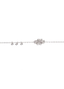 SHA0305 925 Crystal Four Leaf Clover Bracelet