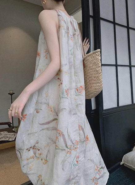 9240017 Floral Printed Sleeveless Dress