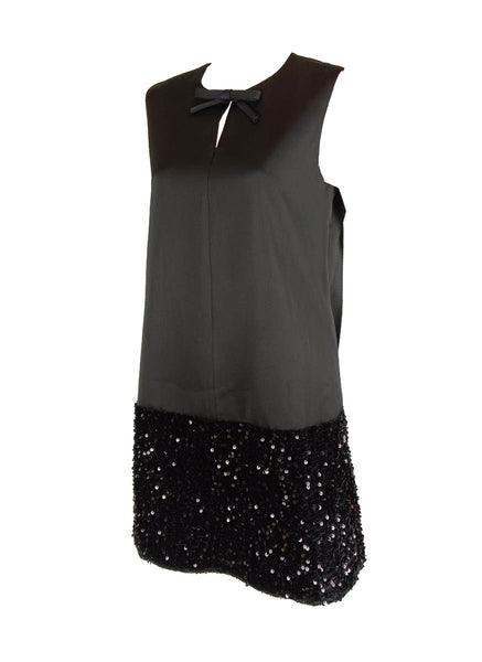 9240020 Sequined Sleeveless Mini Dress *Black