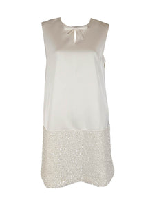 9240020 Sequined Sleeveless Mini Dress *White