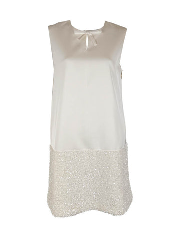 9240020 Sequined Sleeveless Mini Dress *White *Backorder