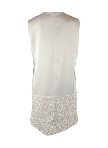 9240020 Sequined Sleeveless Mini Dress *White