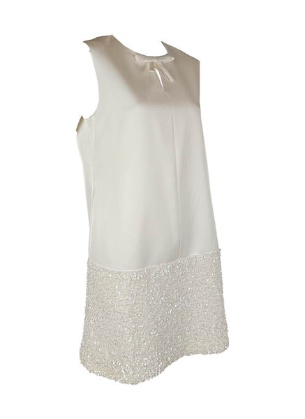 9240020 Sequined Sleeveless Mini Dress *White