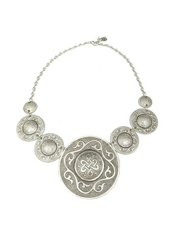 2230057 Ru Yi Embossed Texture Round Necklace *Last Piece