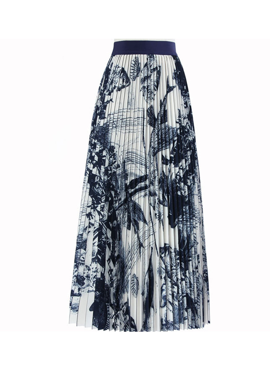 3220002 Printed Pleats Skirts