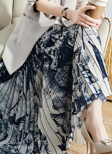 3220002 Printed Pleats Skirts