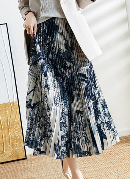 3220002 Printed Pleats Skirts