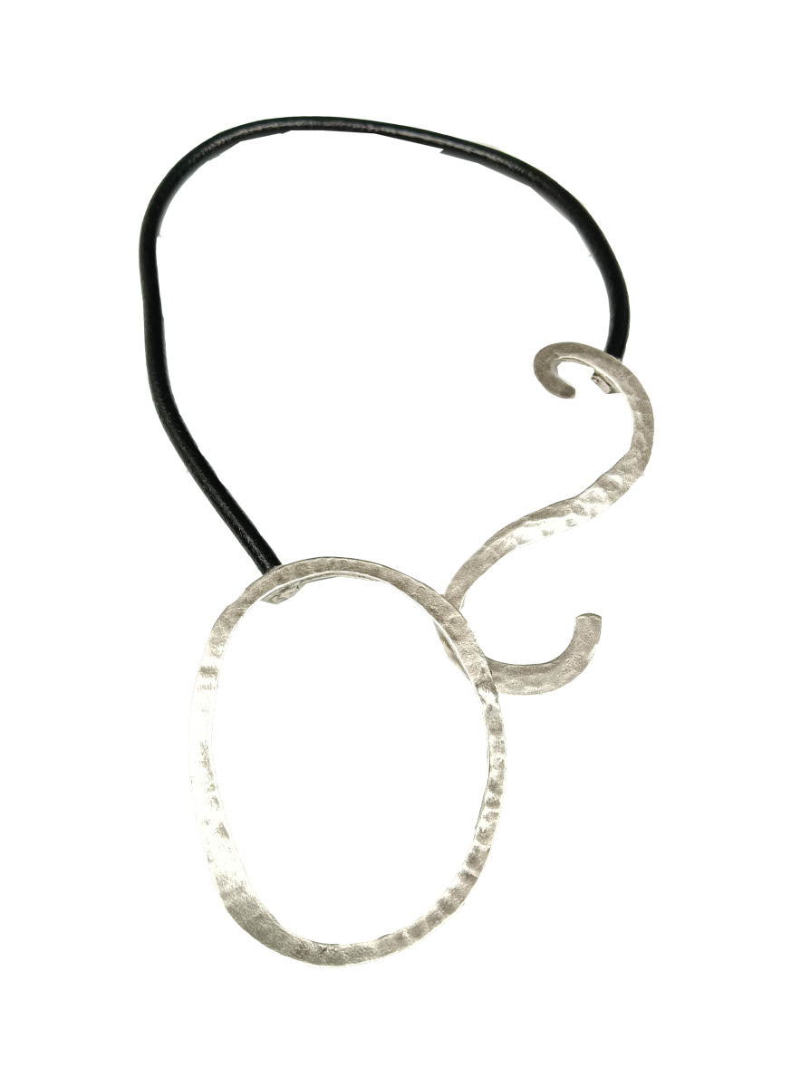 3230002 Zamak O.S Leather Rope Necklace *Last Piece