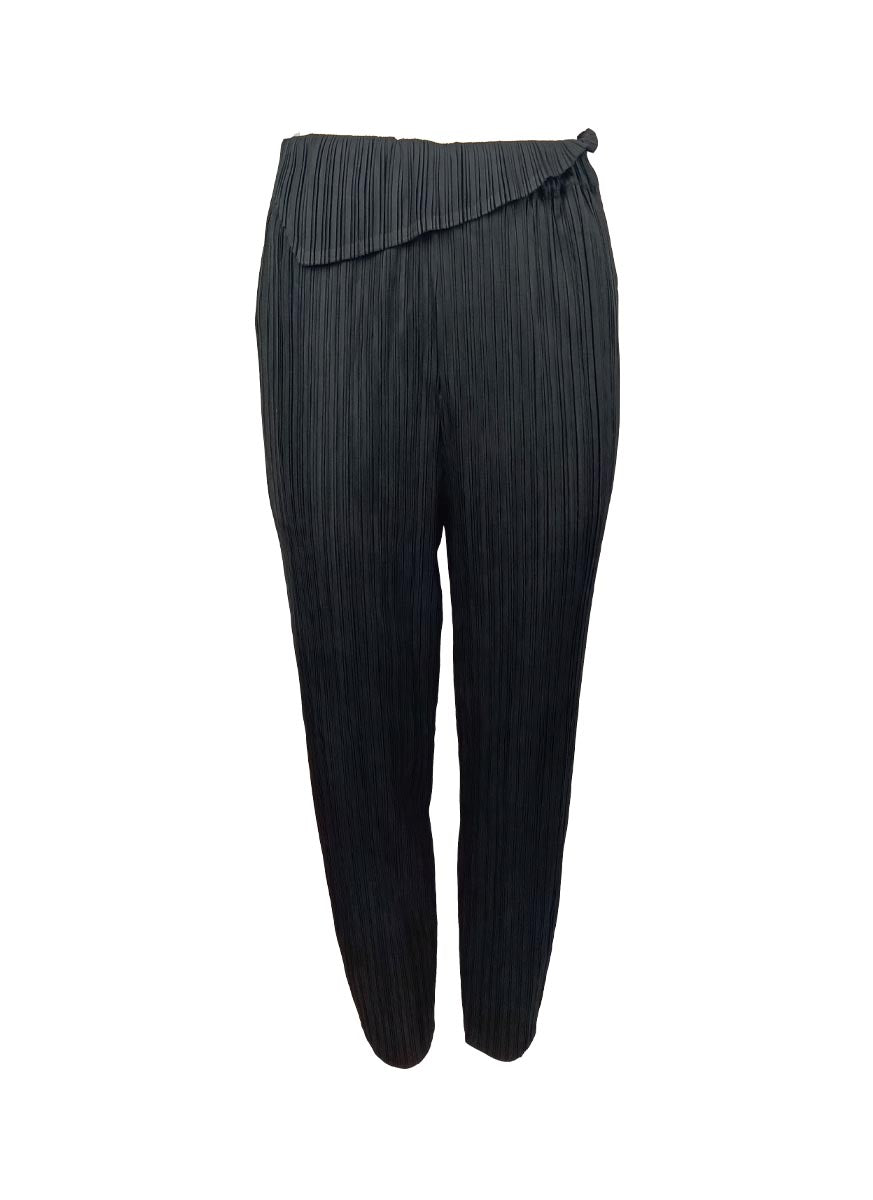 3230076 Reversed Waist Pleats Pants *Black *Backorder