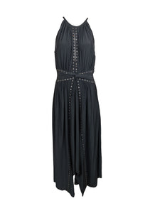 7200002 Studs Asymmetrical Dress *Black *Last Piece
