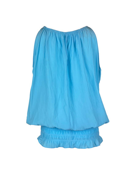 O180027 Gathered Waist Sleeveless Top *Sky Blue *Last Piece