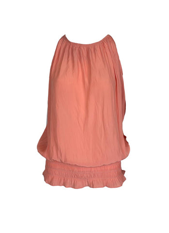 O180027 Gathered Waist Front & Back Top *Peach *Last Piece