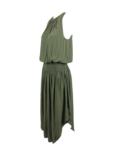 N180079 Sleeveless Midi Dress *Army Green