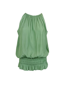 O180027 Gathered Waist Sleeveless Top *Sage Green