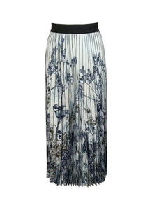 O220006 Bird Printed Pleats Skirt *Last Piece
